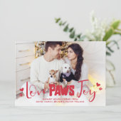 Love Paws Joy - Pets Christmas Photo シーズンカード (スタンド正面)