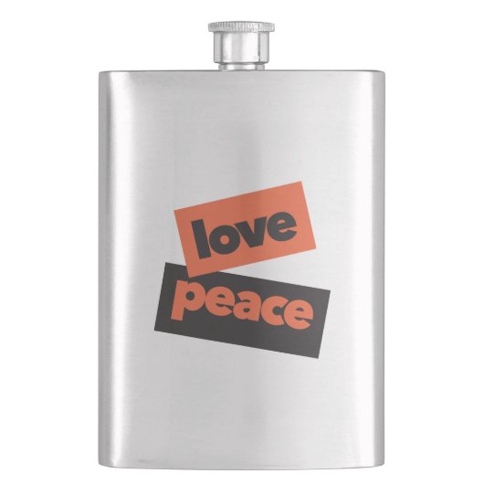 Love Peaceの鮮やかで大胆かつシンプルな都会的なデザイン フラスク (正面)