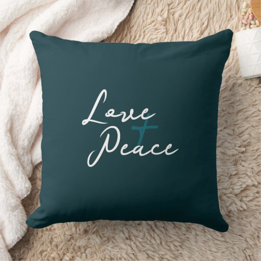Love & Peace Accent Pillow クッション (ブランケット)
