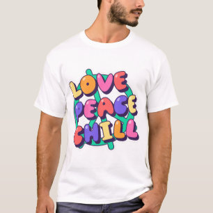 Love Peace Chill、Groovy Vibes Art Tシャツ