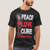 LOVE PEACE CURE ATRIAL FIBRILLATION AWARENESS Tシャツ (正面)