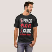 LOVE PEACE CURE ATRIAL FIBRILLATION AWARENESS Tシャツ (正面フル)