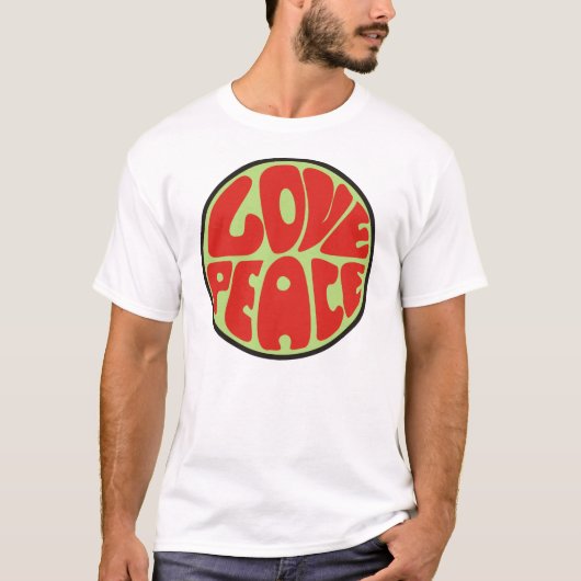 Love peace Hippie Spruch Tシャツ (正面)