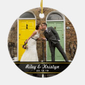 Love Peace Joyキス第1回クリスマスフォト セラミックオーナメント (裏面)