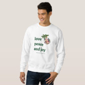 Love Peace Joy クリスマス 写真 グリーン スウェットシャツ (正面フル)