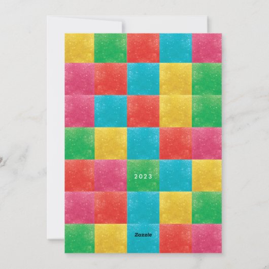 LOVE PEACE JOY 1枚の写真モダンクリスマスフレーム シーズンカード (裏面)