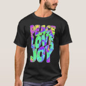 Love Peace Joy  Hippie Tie Dye Batik Style Tシャツ (正面)