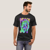 Love Peace Joy  Hippie Tie Dye Batik Style Tシャツ (正面フル)