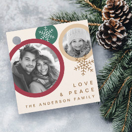 Love peace snowflakes red green photo holiday フェイバータグ