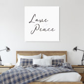 Love & Peace Stretched Canvas Print キャンバスプリント (インサイチュ (寝室))