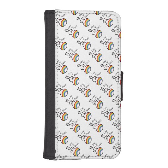 Love & Peace Uke iPhoneSE/5/5sウォレットケース