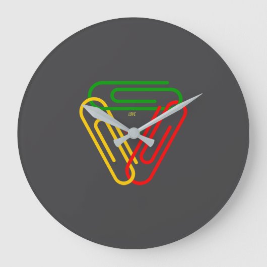 Love - Peace - Unity ラージ壁時計 (正面)