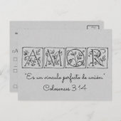 Love Perfect Bond of Union～聖なる書物、 経典スペインの～RSVP インビテーションポストカード (正面/裏面)