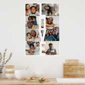LOVE Personalized 8 photo collage ポスター (キッチン)