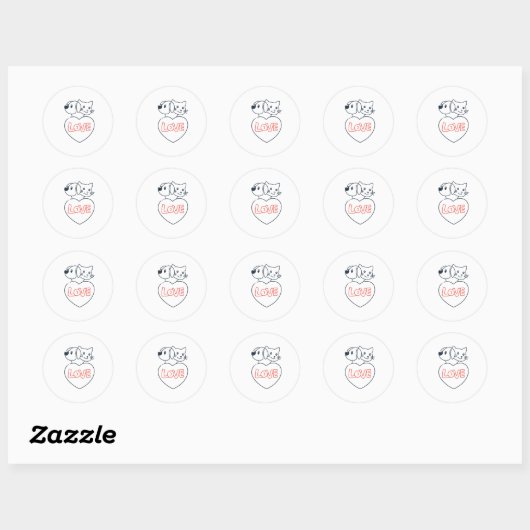 love pets stickers ラウンドシール (シート)