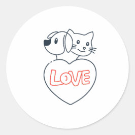 love pets stickers ラウンドシール