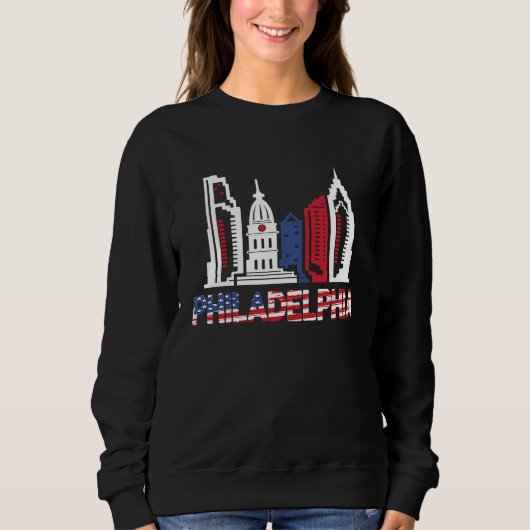 Love Philadelphia Skyline Downtown Cityscape Phill スウェットシャツ (正面)