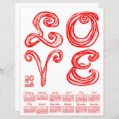 LOVE Philly Art Inspired Fabric Font 2026 Calendar (正面/裏面)