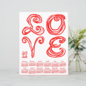 LOVE Philly Art Inspired Fabric Font 2026 Calendar (スタンド正面)