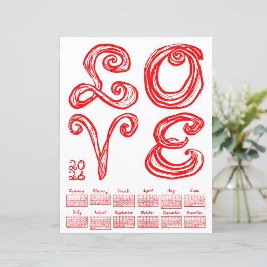 LOVE Philly Art Inspired Fabric Font 2026 Calendar (スタンド正面)
