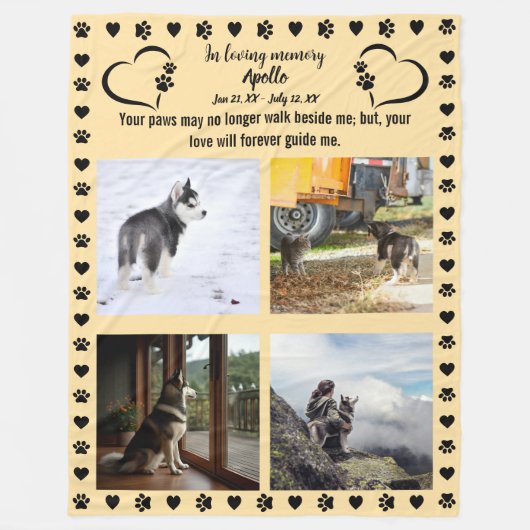 Love Photoの足跡 フリースブランケット (正面)