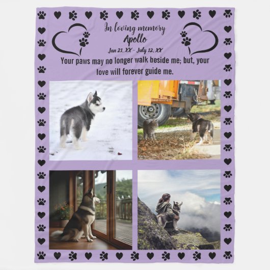 Love Photoの足跡 フリースブランケット (正面)