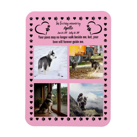 Love Photoの足跡 マグネット (縦)