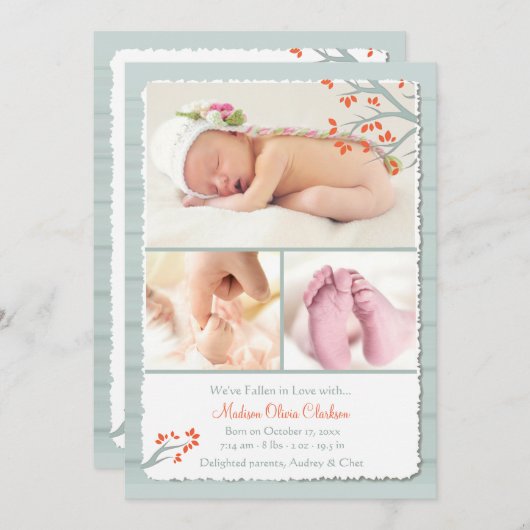 Love Photo Birth落ちたの発表 案内状 (正面/裏面)