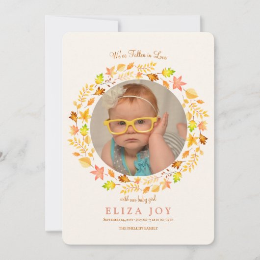 Love Photo Birth落ちたの発表 案内状 (正面)