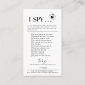 Love Photo I Spyのゲームスカベンジ結婚をキャプチャする エンクロージャーカード (裏面)