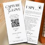 Love Photo I Spyのゲームスカベンジ結婚をキャプチャする メニュー<br><div class="desc">私たちのキャプチャを紹介する愛の写真iスパイの結婚ゲームスカベンジ囲いカード。このカードはおもしろいであり、任意のカードにインタラクティブ結婚に追加される。I Spyゲームよくはしゃぐを備え、お客様が携帯電話で特別な瞬間を捉えることを奨励する。この看板は魅力的で楽しめるように設計され保、イベント中に関わるあなたのゲスト。おもしろいのモダンtouchを自分のイベントに追加したいカップルに最適結婚で、それはあなたのにユニークひねりを追加する。お客様を思い出に残る方法で招待するようにご注文なさい！」</div>