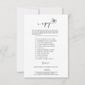 Love Photo I Spyのゲームメニュ結婚ーをキャプチャ 出欠カード (裏面)