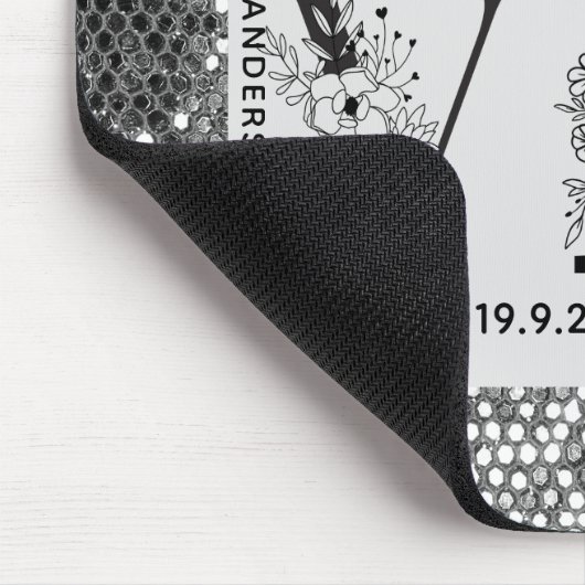 Love photo simple modern personalised gift silver マウスパッド (コーナー)
