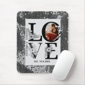 Love photo simple modern personalised gift silver マウスパッド (マウス)
