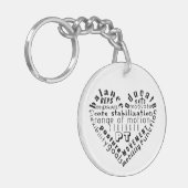 Love Physical Therapy Heart Word Art キーホルダー (正面左)