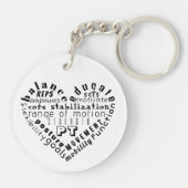 Love Physical Therapy Heart Word Art キーホルダー (裏面)