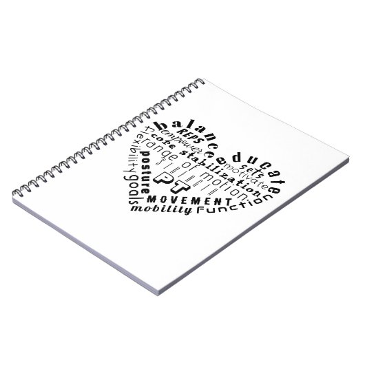 Love Physical Therapy Word Art Spiral Notebook ノートブック (左側)