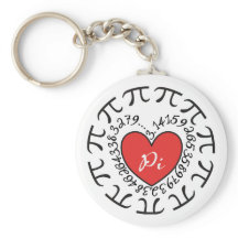 Love Pi 3.14 Pattern Math Themed Keychain