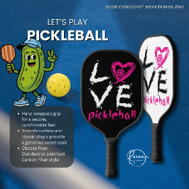 "Love Pickleball" リバースデザイン ピックルボールパドル ピックルボールラケット