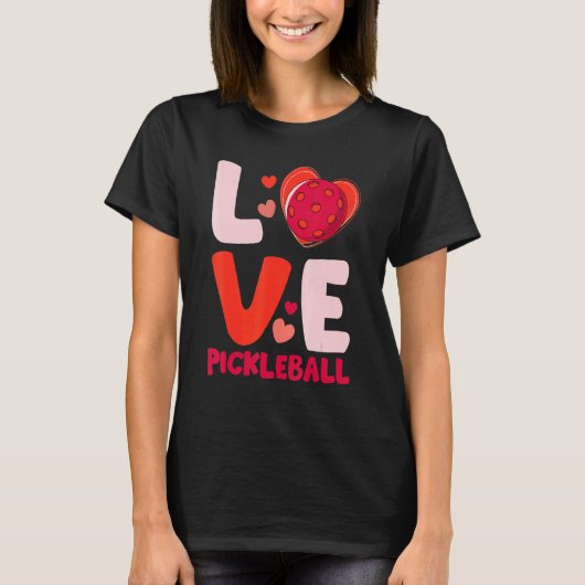 Love Pickleball Heart Valentines For Player Kids G Tシャツ (正面)