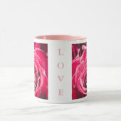 Love Pink Roses 11oz Two-Tone Mug Pink マグカップ (中央)