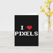 Love Pixels C64ファンハートゲーミングシャツビおもしろいデ カード (黄色い花)