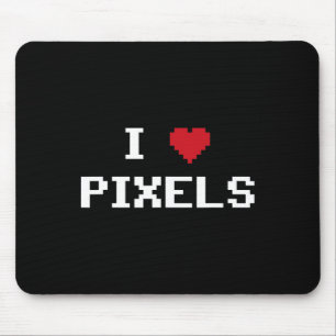 Love Pixels C64ファンハートゲーミングシャツビおもしろいデ マウスパッド