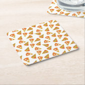 Love Pizza   スクエアペーパーコースター (アングル)