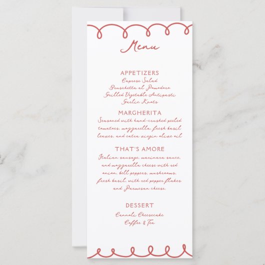 Love & Pizza | Whimsical Menu (正面)