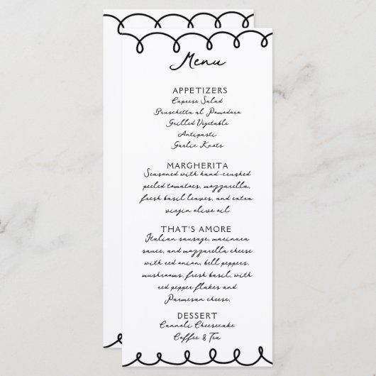 Love & Pizza | Whimsical  Menu (正面/裏面)