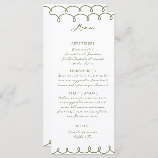 Love & Pizza | Whimsical  Menu (正面/裏面)