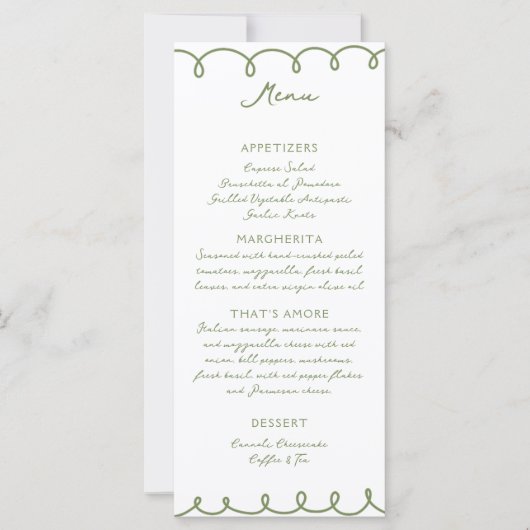 Love & Pizza | Whimsical  Menu (正面)