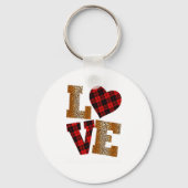 Love Plaid Red Leopard Kindergarten Teacher Valent キーホルダー (正面)