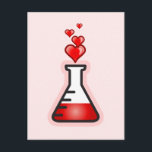 Love Potion Chemistry, Science of Health ポストカード<br><div class="desc">赤い液体とハート泡のビーカー。化学や科学に対する愛情を示しなさい。恋人への愛の薬。またはビデオゲームからの健康薬かもしれない。このカスタマイズデザインに名前またはメッセージを追加するには、ボタンを使用する。カスタマイズ > editを使用して背景色を変更できる。</div>
